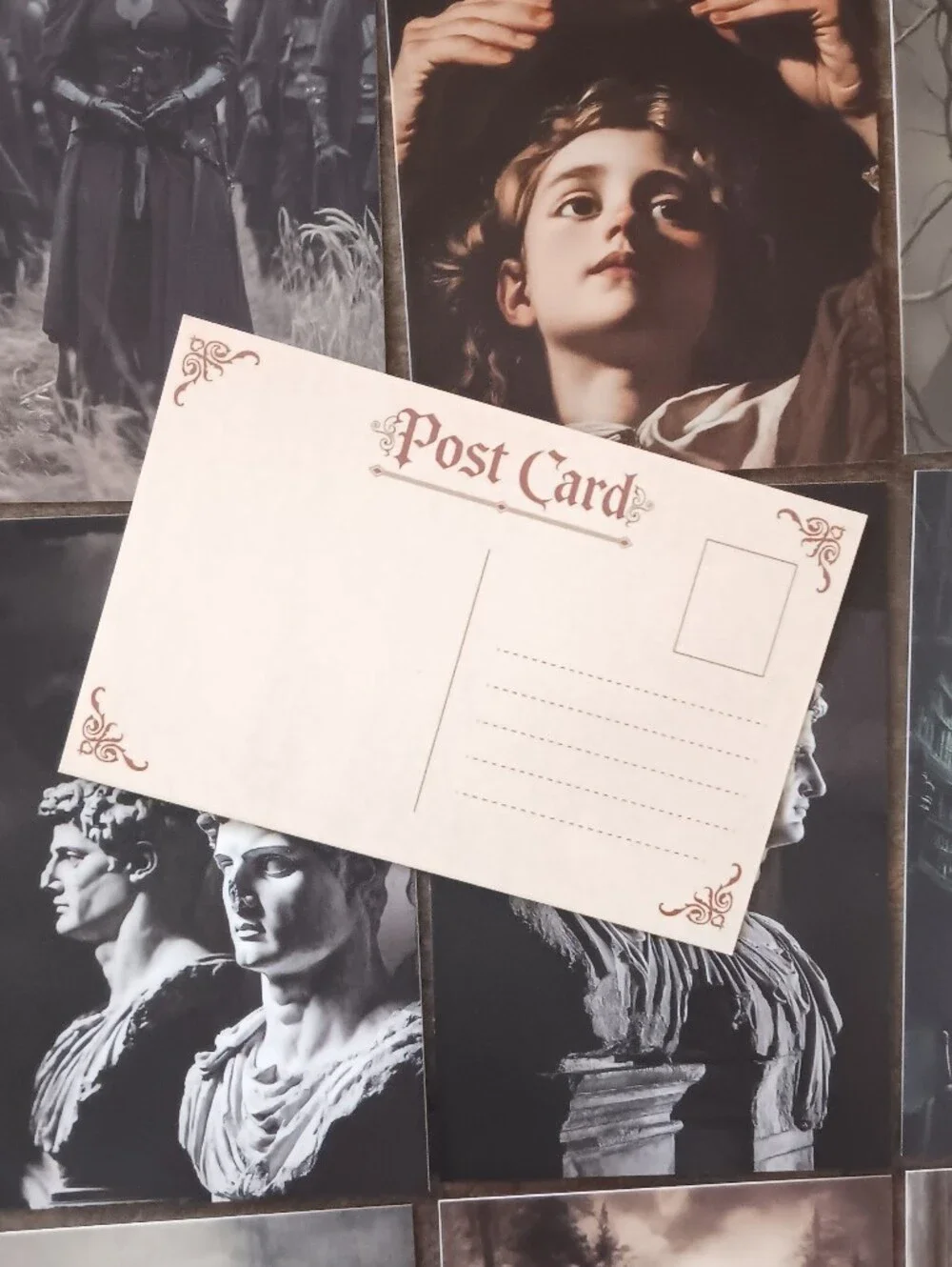 Dark Gothic Postcard Set Of 12, Academia Art Print Correspondence Notes 4x6